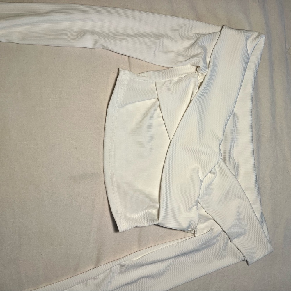 SHEIN Cream Ribbed Top